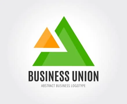 Triangle abstract logo template. Corner geometric and symmetric symbol, trendy Stock Illustration