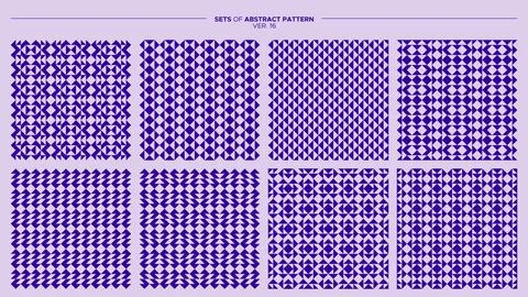 Triangle abstract seamless pattern design vector set. Modern triangles patterns. 库存插图