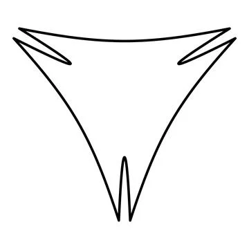 Triangle abstract shape for banner superhero sign contour outline line icon.. Stock Illustration