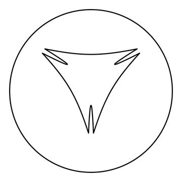 Triangle abstract shape for banner superhero sign icon in circle round black  Stock Illustration