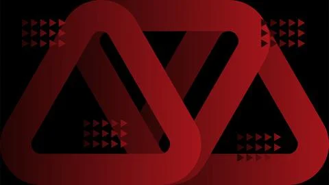 Triangle abstract technology red background Stock Illustration