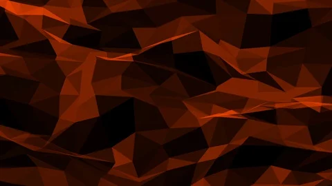 Triangle abstraction, red geometrical triangulation wavy surface Stock Footage 129874764