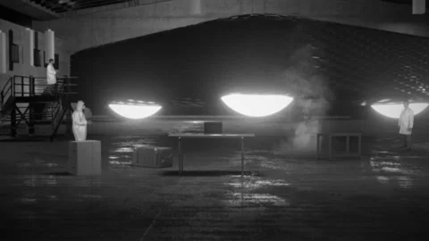 Triangle Alien Craft in Hangar Stock Footage 197023815