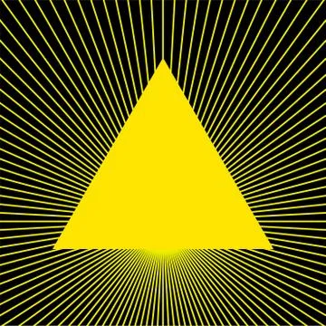 Triangle amid rays, geometric symbol, hierarchical sign Stock Illustration