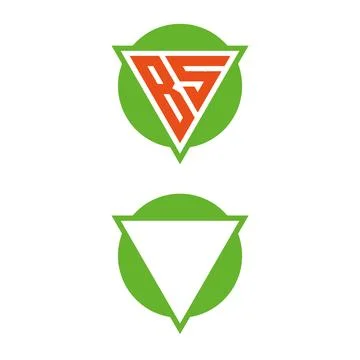 Triangle and Circle Design Logo Black Green Stock Illustration