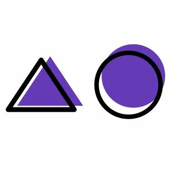 Triangle and circle line art vector icon Stock Illustration