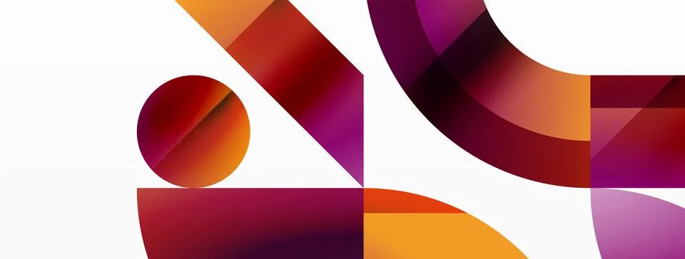 Triangle and circle minimalist composition. Simple elegance meets geometric Stock Illustration