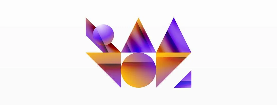 Triangle and circle minimalist composition. Simple elegance meets geometric Stock Illustration