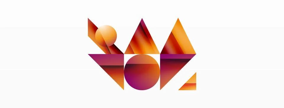 Triangle and circle minimalist composition. Simple elegance meets geometric Illustrazione stock