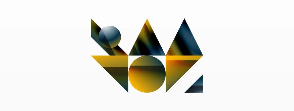 Triangle and circle minimalist composition. Simple elegance meets geometric Illustrazione stock