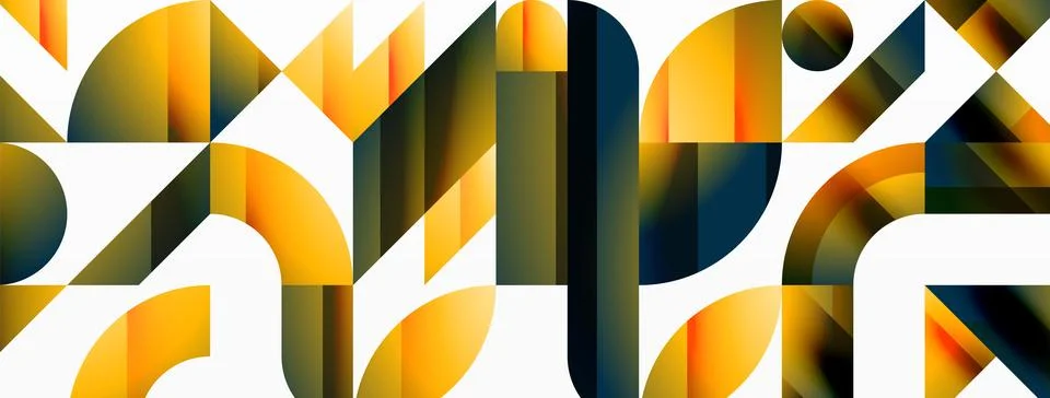Triangle and circle minimalist composition. Simple elegance meets geometric Stock Illustration