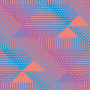 Triangle and dots geometric seamless pattern 스톡 일러스트