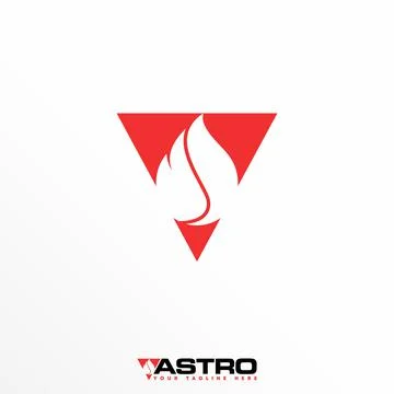 Triangle and fire free logo vector stock. Hot abstract design concept. 스톡 일러스트