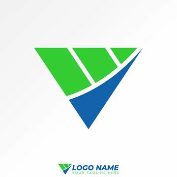 Triangle and part of bar chart diagram visualization business report increase 库存插图