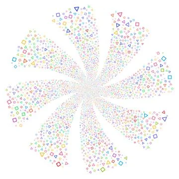 Triangle And Square Frames Fireworks Swirl Rotation Stock Illustration
