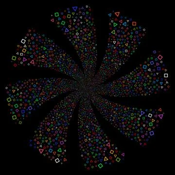 Triangle And Square Frames Fireworks Swirl Rotation Stock Illustration