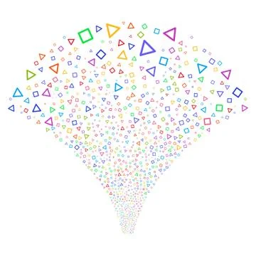 Triangle And Square Frames Fountain Stream 库存插图