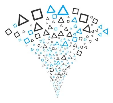 Triangle And Square Frames Fountain Stream Stock Illustration
