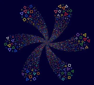 Triangle And Square Frames Spiral Stream Illustrazione stock
