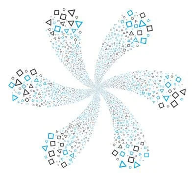 Triangle And Square Frames Swirl Flower Cluster Stock Illustration