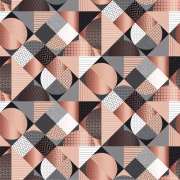 Triangle and square geometry seamless pattern Stock Illustration