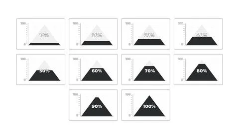 Triangle area charts progress modern line style data visualization element se Stock Illustration