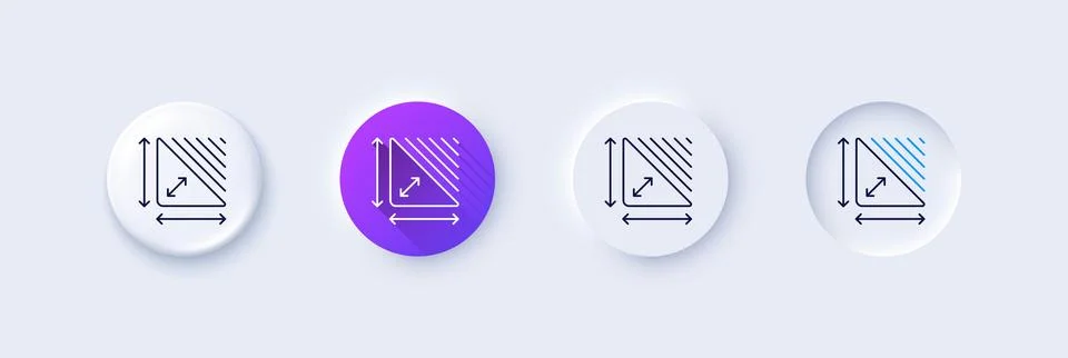 Triangle area line icon. Plan dimension sign. Line icons. Vector Stock Illustration