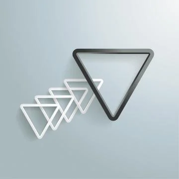 Triangle arrow black and white Stock Illustration