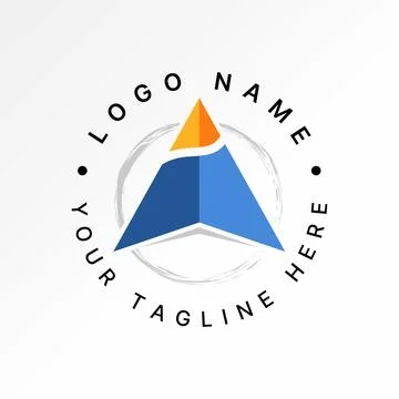 Triangle arrow up with circle scratch direction cursor grow start up increase Stock Illustration