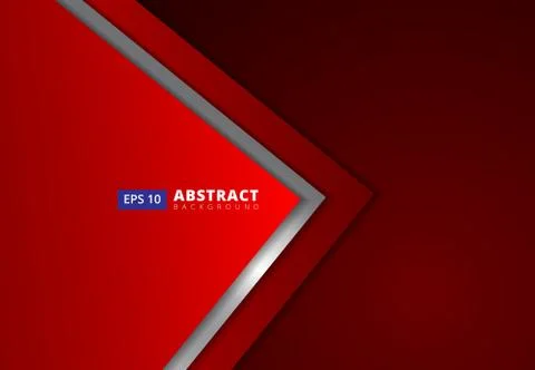 Triangle arrow corner overlap layer with copy space for text design, Red back Illustrazione stock