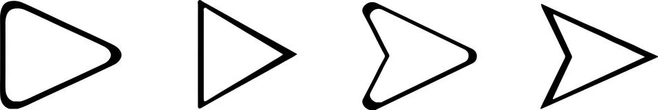 Triangle arrow icon on white background Stock Illustration