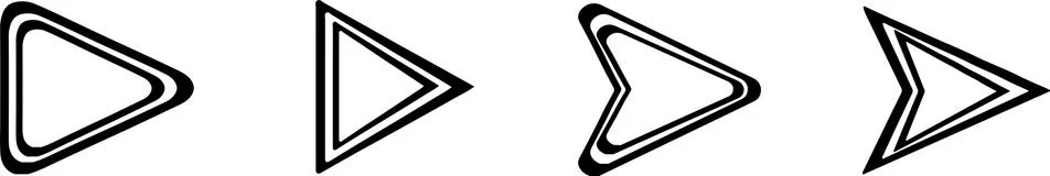 Triangle arrow icon on white background Stock Illustration