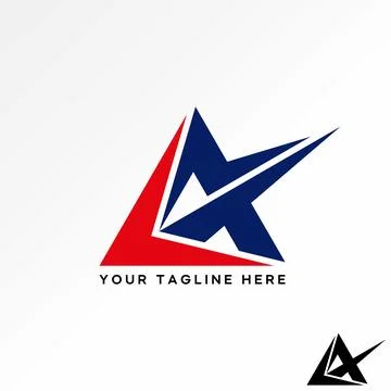 Triangle like arrow initial A font fast outdoor adventure trinity up direction Stock Illustration