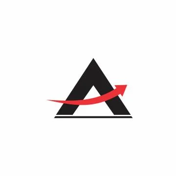 Triangle arrow up letter a logo vector Stock Illustration
