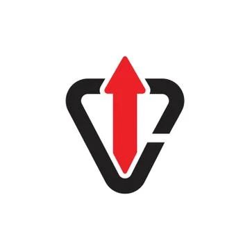Triangle arrow up simple logo vector Stock Illustration