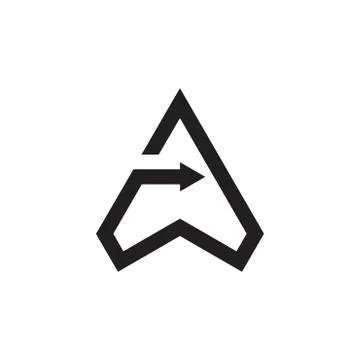 Triangle arrows geometric line logo vector Stock Illustration