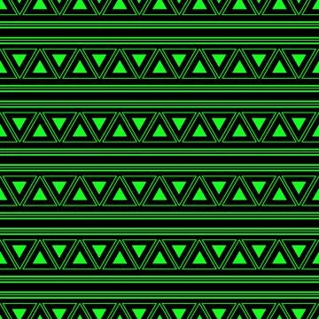 Triangle Aztec Green Neon Background Stock Illustration