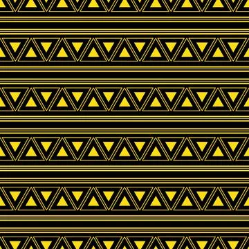 Triangle Aztec Yellow Neon Background Stock Illustration