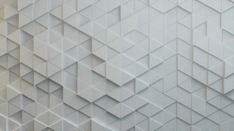 Triangle background loop 4k - white horizontal middle - geometric pattern Video stock 102760391