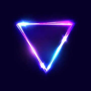 Triangle background. Neon sign with light effects. Stock Illustration