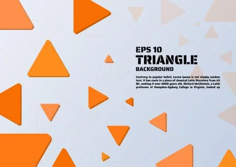 Triangle background orange triangle modern style with space for your text Stock Illustration