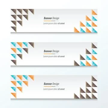 Triangle banner  Orange, blue, brown Styles Stock Illustration