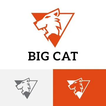 Triangle Big Cat Tiger Leopard Cougar Cheetah Jaguar Logo Stock Illustration