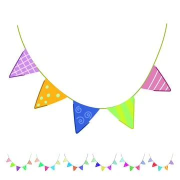 Triangle birthday flags vector cartoon graphic Stockillustratie
