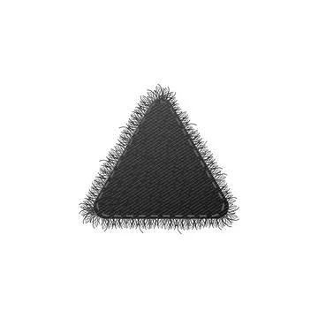 Triangle black denim patch template, realistic vector illustration isolated. イラスト素材