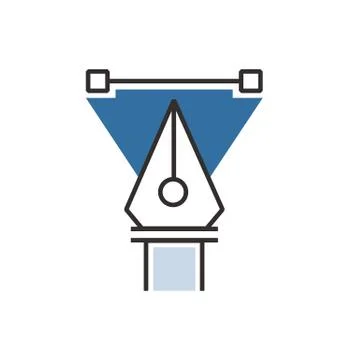 Triangle Blue pen tool  icon Stock Illustration