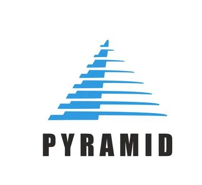 Triangle blue pyramid icon with sharp angles Stock-Illustration