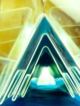 Triangle blue tone Stock Photos