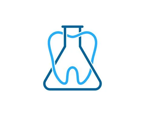Triangle bottle laboratory with simple tooth inside Stock Illustration
