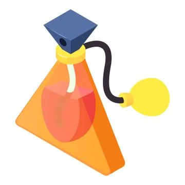 Triangle bottle perfume icon, isometric 3d style Stock-Illustration